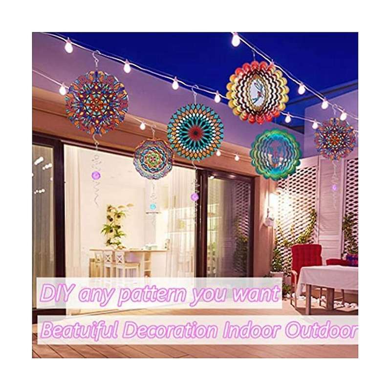 4pack 10inch Sublimation Wind Spinner Blanks & 4 Gazing Ball Spiral ,diy Round Cut Wind Spinners Fo