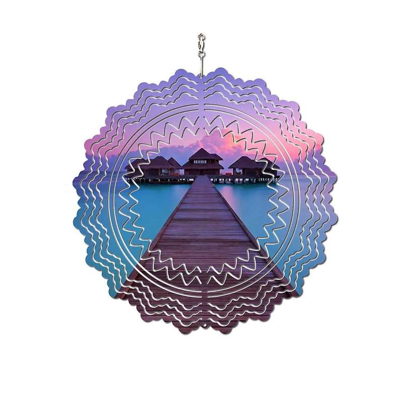 4pack 10inch Sublimation Wind Spinner Blanks 3d Aluminum Wind Sculpture Kinetic Spinners Art Orname