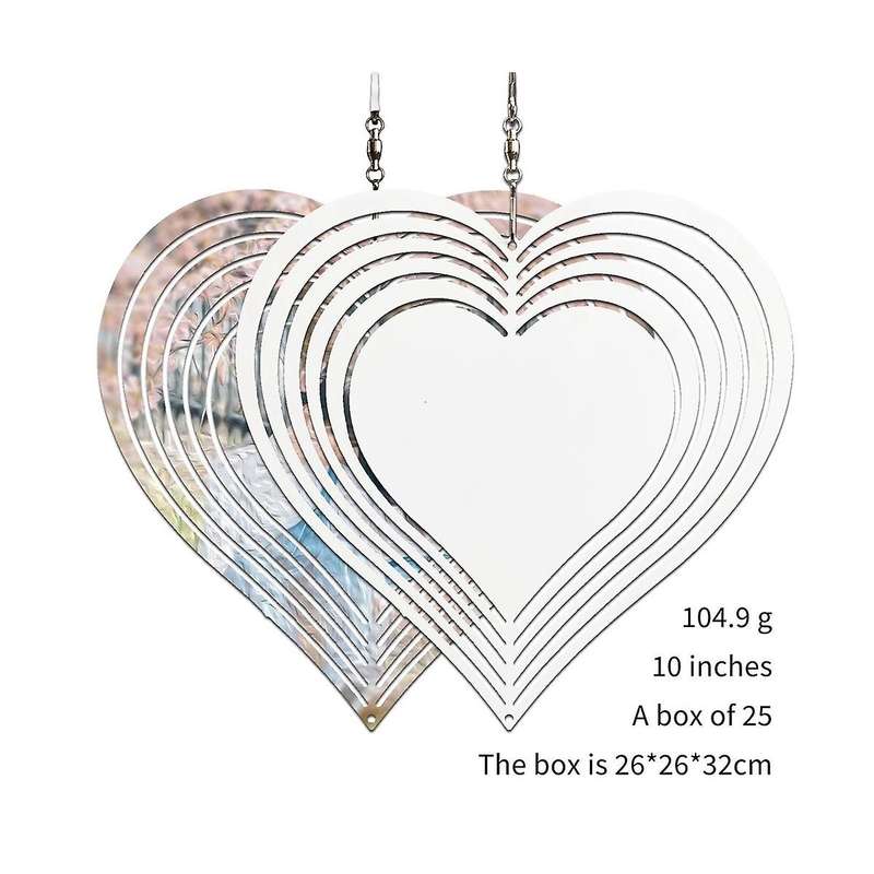 4pack 10inch Sublimation Wind Spinner Blanks, 3d Aluminum Double Sided Sublimation Wind Powered Kin
