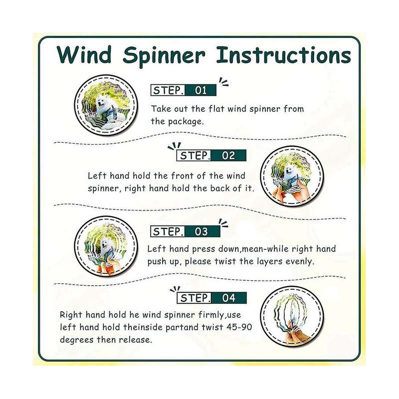 4pack 8inch Sublimation Wind Spinner Blanks,3d Double Sided Sublimation Wind Powered Kinetic Sculpt