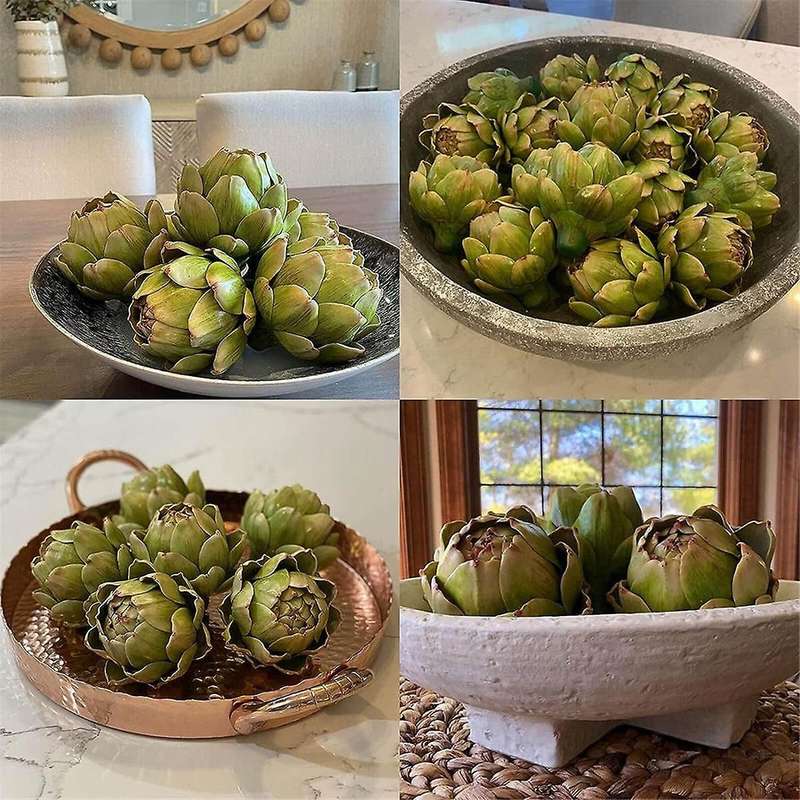 4pack Artificial Artichoke Vegetables and Fruits for Home Wedding Party Table Decoration (green)