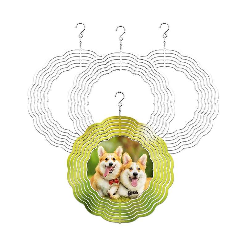 4pack 8 Inch Sublimation Wind Spinner Blanks 3d Wind Spinners Hanging Wind Spinner for Indoor Outdo