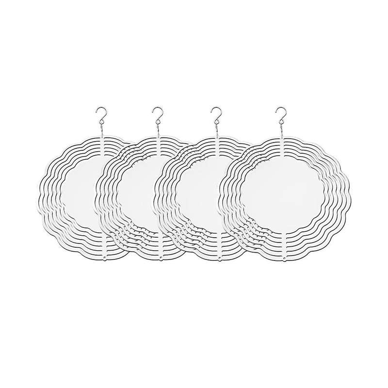 4pack 8 Inch Sublimation Wind Spinner Blanks 3d Wind Spinners Hanging Wind Spinner for Indoor Outdo