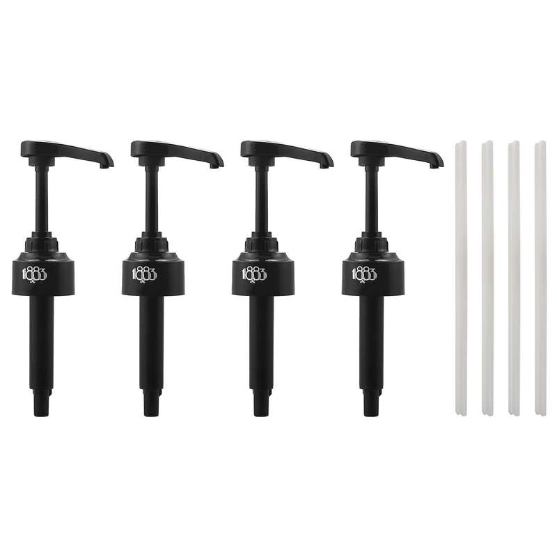 4Pack Black 8Ml Syrup Pumps Dispenser Pump Great for Monin Coffee Syrups Snow Cones Flavorings & Mor
