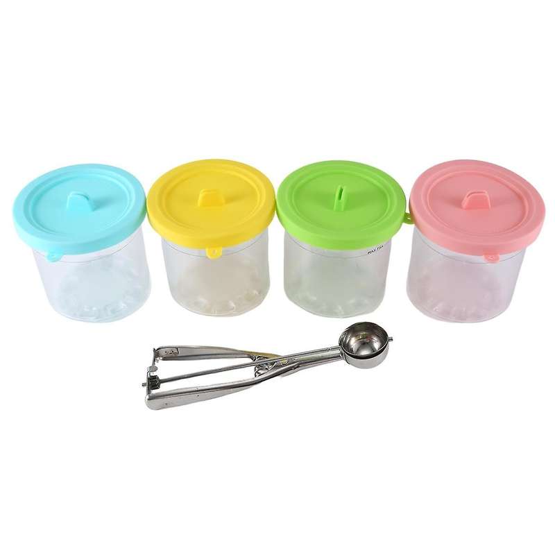 4pack for Ninja Ice Cream Pint Cups Nc299amz Nc300s Series Ice Cream Maker Replacement Storage Jars