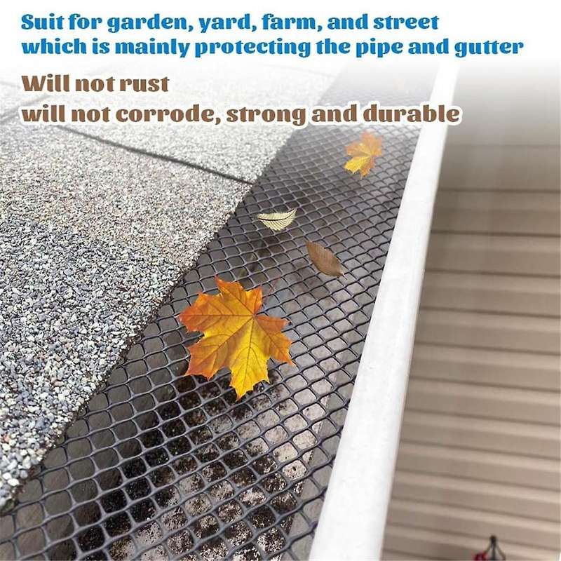 4pack Gutter Guard Mesh Rolls, 20 Feet Gutter Leaf Guards with 40 Clip Hooks, Diy Rain Gutter Covers