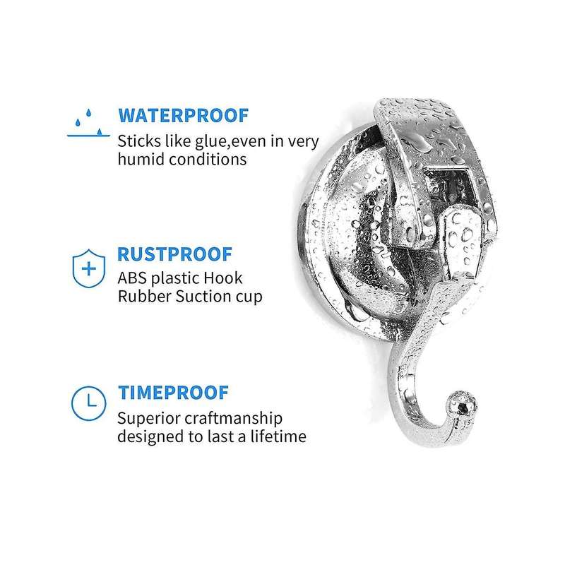 4pack Heavy Duty Vacuum Suction Cup Wreath Hanger Silver-plated Plished Hooks Reusable without Punc