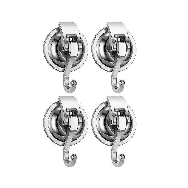 4pack Heavy Duty Vacuum Suction Cup Wreath Hanger Silver-plated Plished Hooks Reusable without Punc