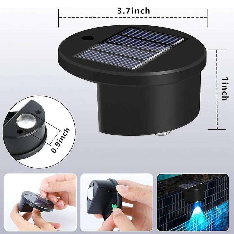 4pack Solar Powered Swimming Pool Edge Lights for Inground Pools, Above Ground Waterproof Wireless P