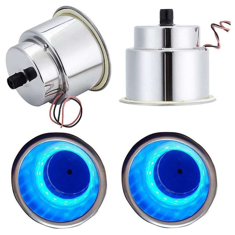 4Pack Recessed Stainless Steel Cup Drink Bottle Holder with Drain Marine for Boat Rv Car Truck Blue