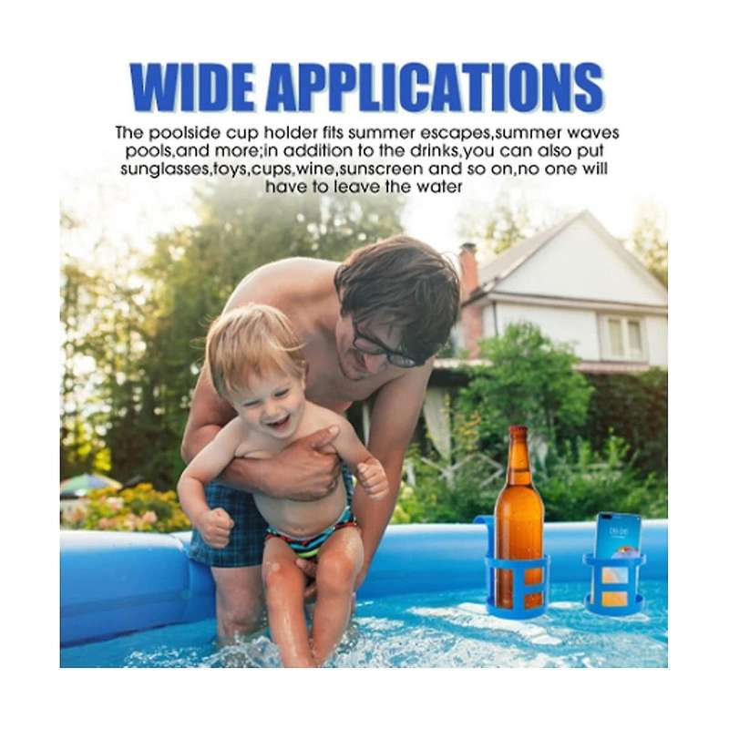 4pack Poolside Cup Holders for Above Ground Pools, Pool Cup Holder for Refreshing Drinks, Fits 2in