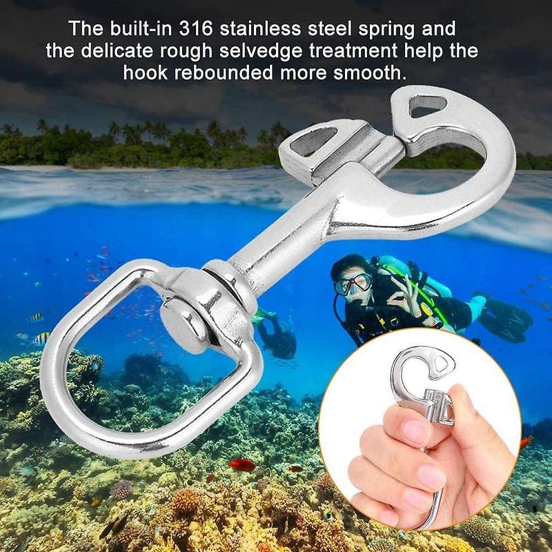 4Pack Scuba Diving Hook Stainless Steel Swivel Eye Bolt Snap Hook Clip Marine Boat 96mm