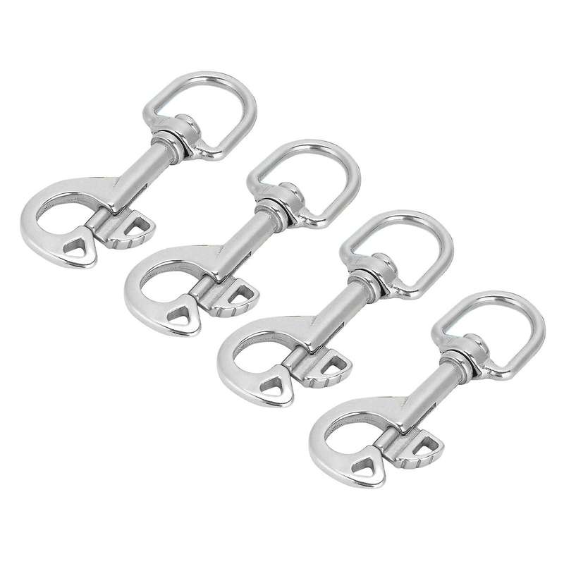 4Pack Scuba Diving Hook Stainless Steel Swivel Eye Bolt Snap Hook Clip Marine Boat 96mm
