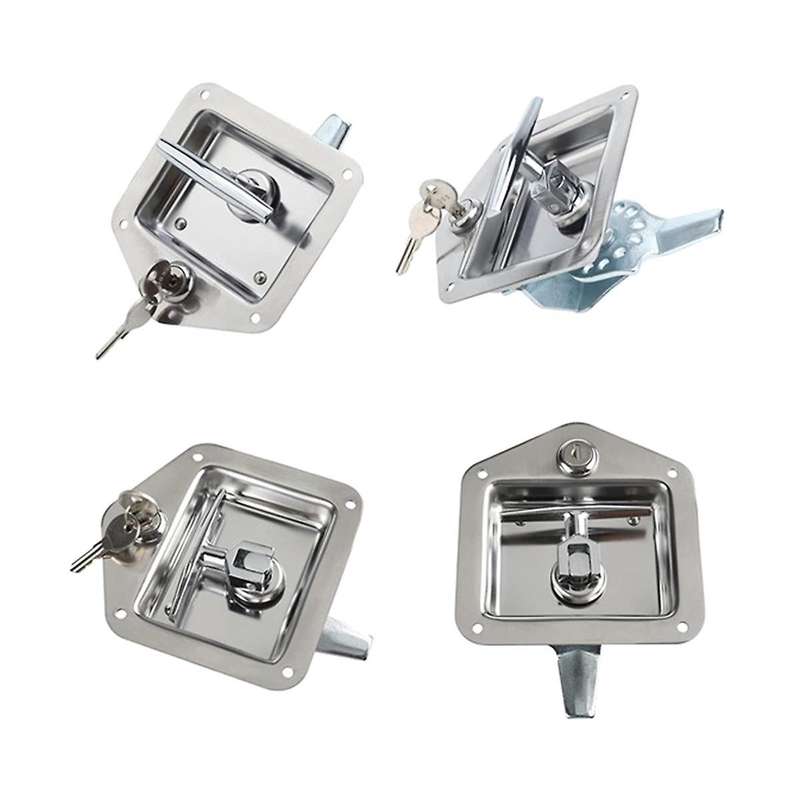 4pack Stainless Steel Car Trailer Door Latch T-handle Locking Trailer Door Latch Paddle Entry Door L