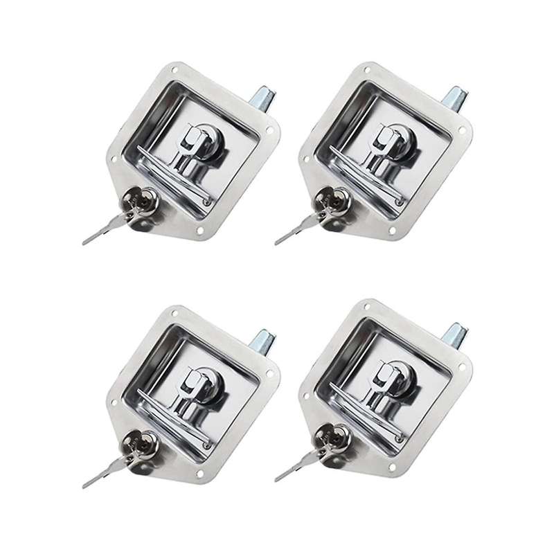 4pack Stainless Steel Car Trailer Door Latch T-handle Locking Trailer Door Latch Paddle Entry Door L