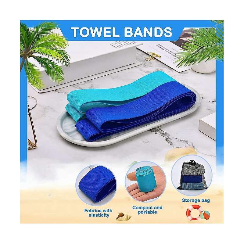4pack Towel Bands for Beach, Pool & Cruise Chairs, The Towel Chair Clips Towel Holder Beach Towel C