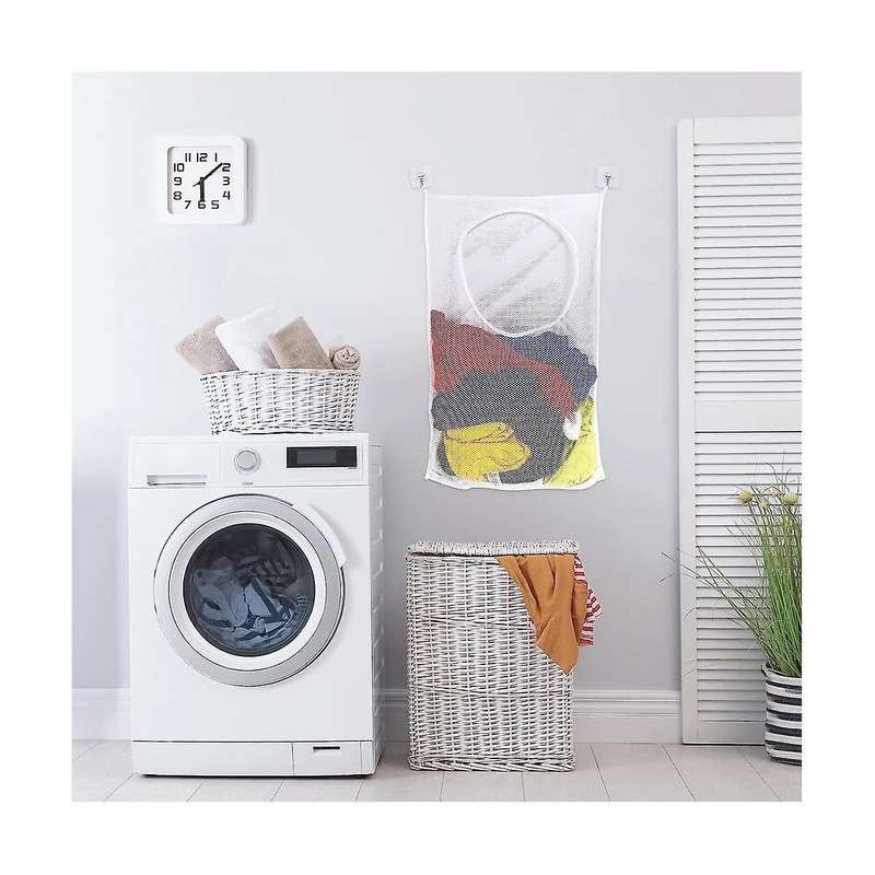 4packs Door Hanging Laundry Hamper Bag with Zipper and Wide Open Top,used In Laundry Room Student D