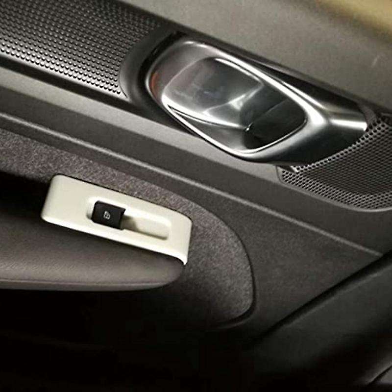 4Pc Car Interior Window Lift Switch Button Cover Molding Trim for XC40 2017-2020 Chrome Accessories