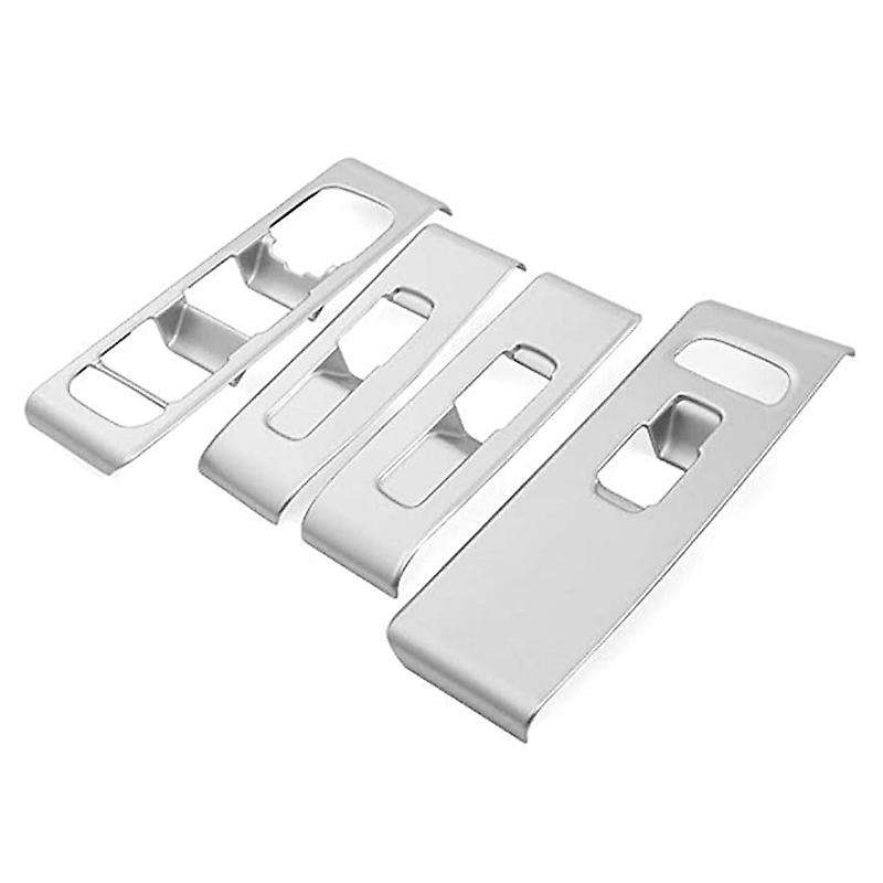 4Pc Car Interior Window Lift Switch Button Cover Molding Trim for XC40 2017-2020 Chrome Accessories