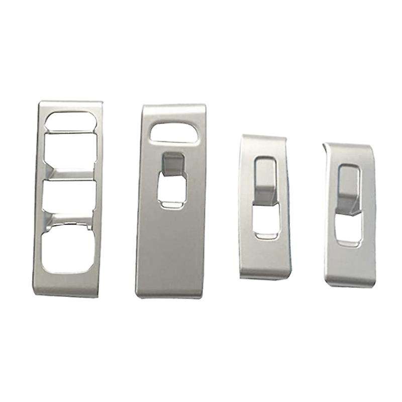 4Pc Car Interior Window Lift Switch Button Cover Molding Trim for XC40 2017-2020 Chrome Accessories