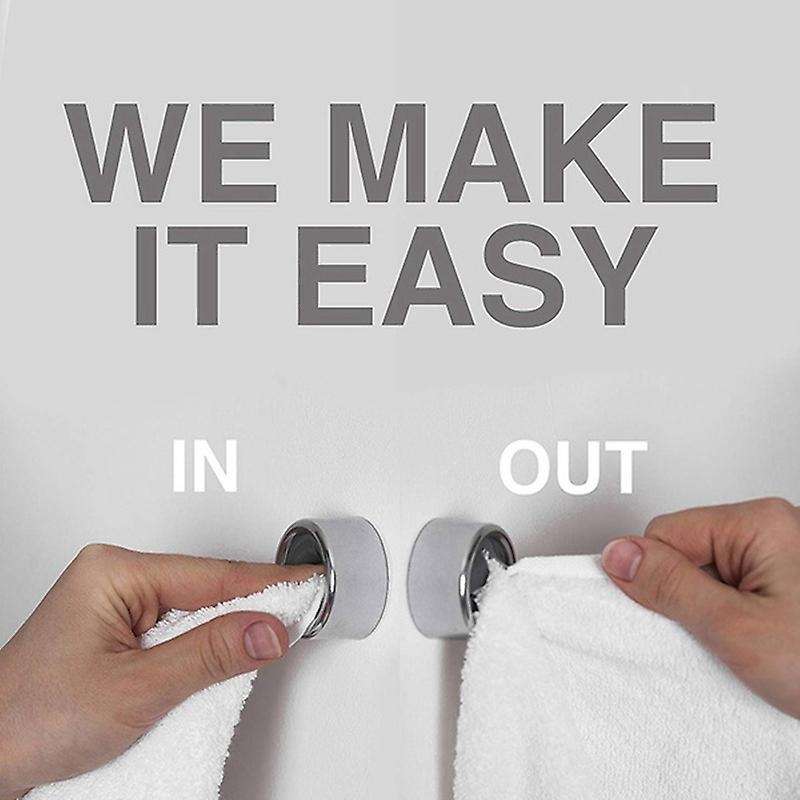4pc -adhesive Towel Holder Towel Hooks Towel Hooks Round Wall Mount Tea Towel Holders for Bathroom