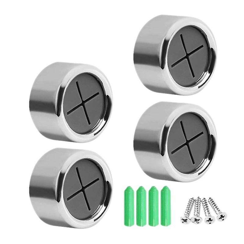 4pc -adhesive Towel Holder Towel Hooks Towel Hooks Round Wall Mount Tea Towel Holders for Bathroom