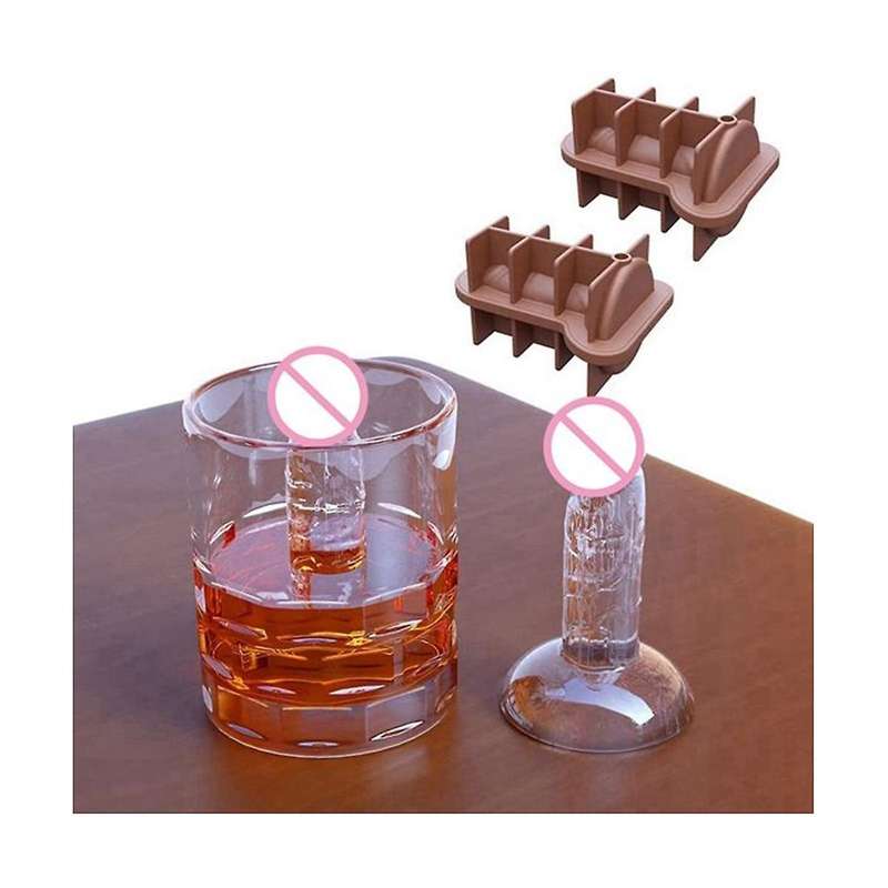 4pc Adult Prank Mold, Novelty Tray Spoof Silicone Ice Molds for Ice Chilling Whiskey, Cocktails