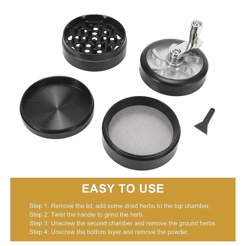 4pc Grinder Manual Grinder Grinder Manual Crank and Scraper for Preparing Raw Materials, Nutrients