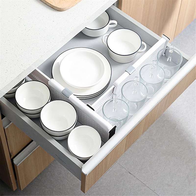 4PC Drawer Dividers Organizer Adjustable Storage Retractable Drawer Partition Holder Household Clap