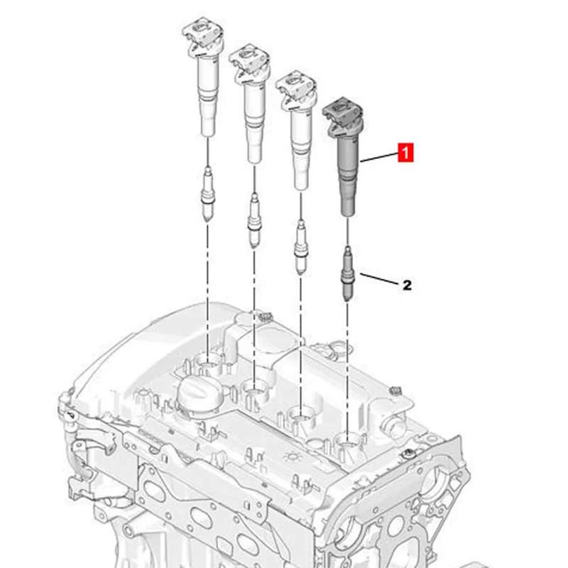 4pc V757164380 Suitable for C4 Ds3 5 3008 Rcz 408 508 5008 Engine Ignition Coil 597091 597064