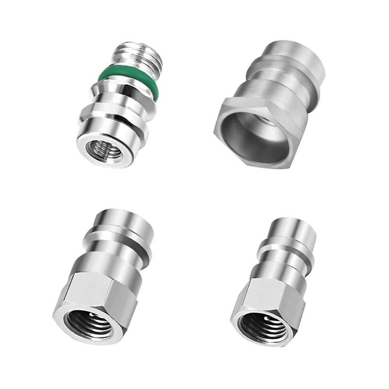 4pc VA-LH11 A/C R-12 to R-134a Retrofit Conversion Adapter Fitting for 1/4 SAE Thread Low High Side