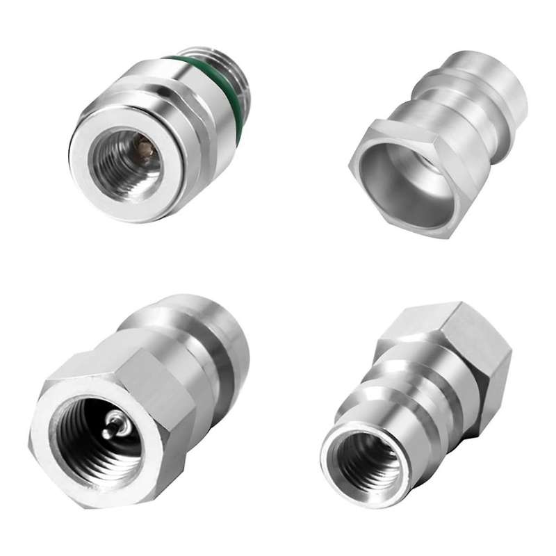 4pc VA-LH11 A/C R-12 to R-134a Retrofit Conversion Adapter Fitting for 1/4 SAE Thread Low High Side