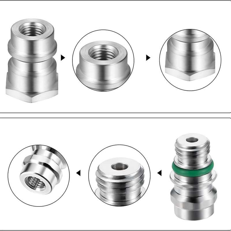 4pc VA-LH11 A/C R-12 to R-134a Retrofit Conversion Adapter Fitting for 1/4 SAE Thread Low High Side