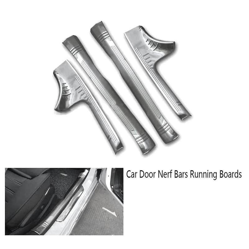 4pc Stainless Steel Door Step Sill Scuff Plate Cover Guards for C Class W205 C180l/c200l/c260l 15-16