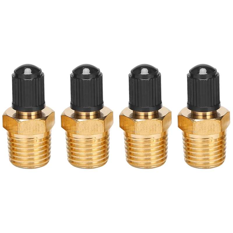 4pcs 1/4inch Npt Solid Compressor Tank Fill Valve for Car Repair Accessories