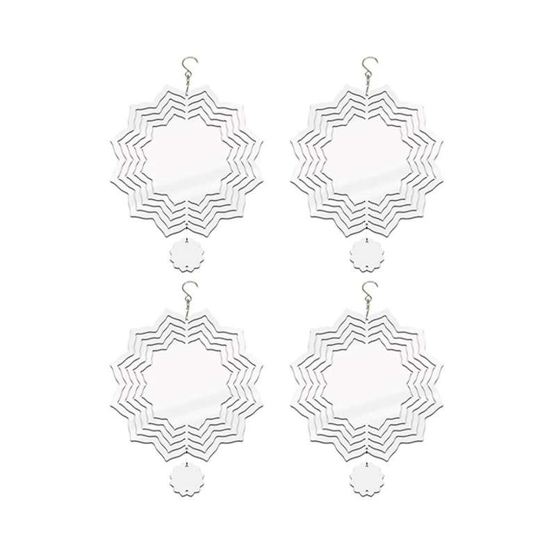 4pcs 10inch Sublimation Wind Spinner Blank Sublimation Blanks Wind Sculpture Hanging Ornament for Y