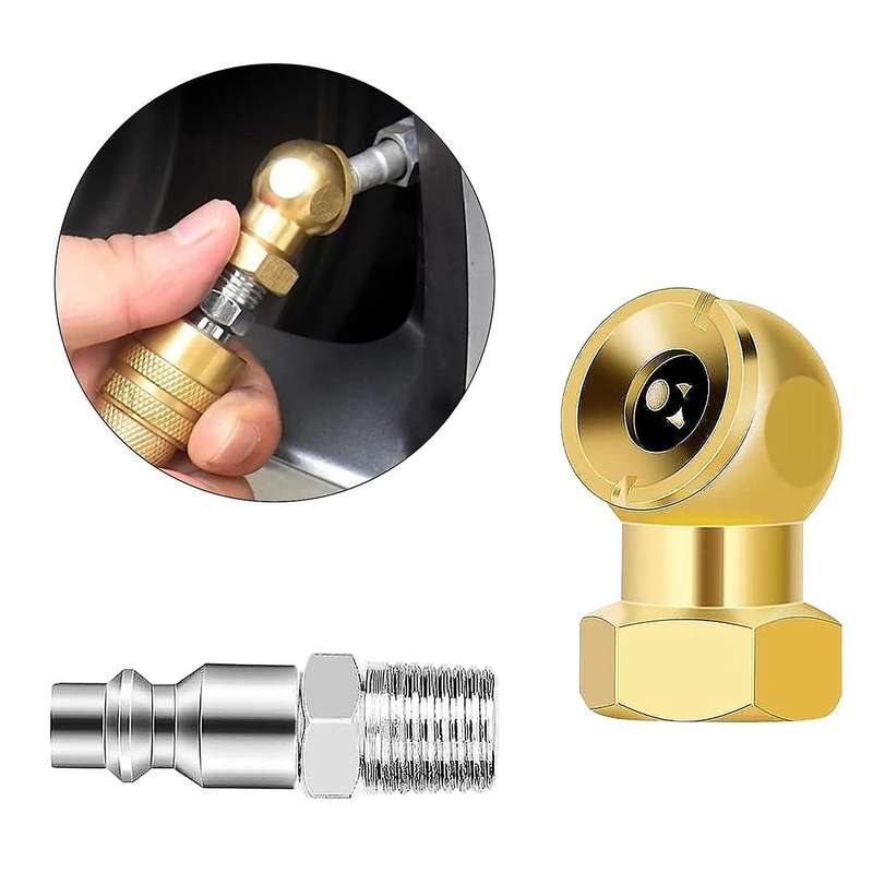 4pcs 1/4inch Air Chuck Tire Pressure Caps Portable Air Chuck Closed Brass Ball Inflator for Inflator