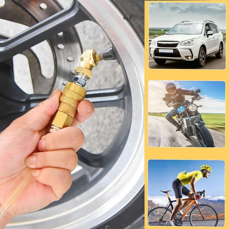 4pcs 1/4inch Air Chuck Tire Pressure Caps Portable Air Chuck Closed Brass Ball Inflator for Inflator