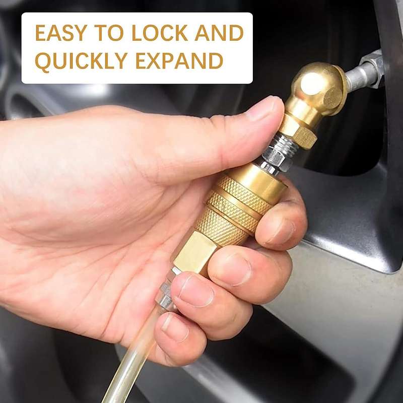 4pcs 1/4inch Air Chuck Tire Pressure Caps Portable Air Chuck Closed Brass Ball Inflator for Inflator