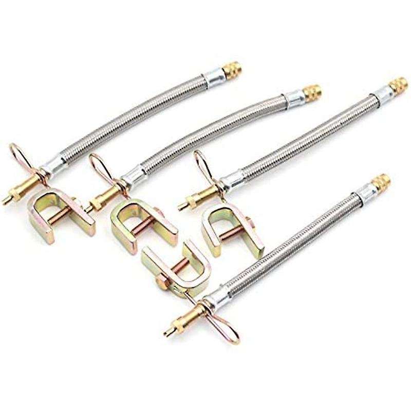 4pcs 12 Inch Flexible Valve Stem Extenders Stainless Steel Tyre Tire Valve Stem Extension Adaptors