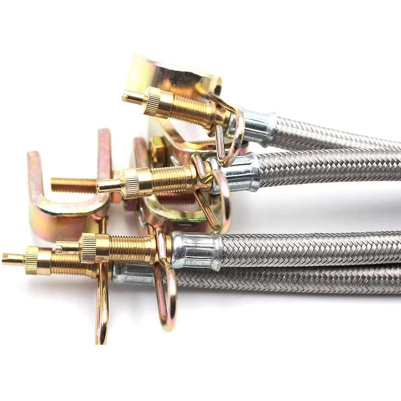 4pcs 12 Inch Flexible Valve Stem Extenders Stainless Steel Tyre Tire Valve Stem Extension Adaptors