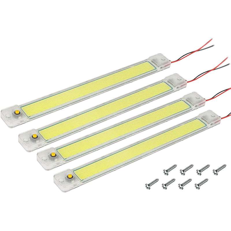 4Pcs 12-24V 84LED Car COB Interior Light Bar Car LED Interior Lights RV Ceiling Dome Lights for Camp