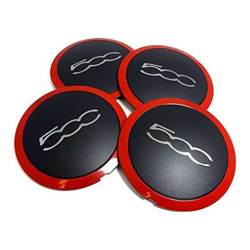 4Pcs 133mm Hubcap for Wheel Centre Hub Caps Emblem Sticker 68078419AC 68078421AC 51884863 Red