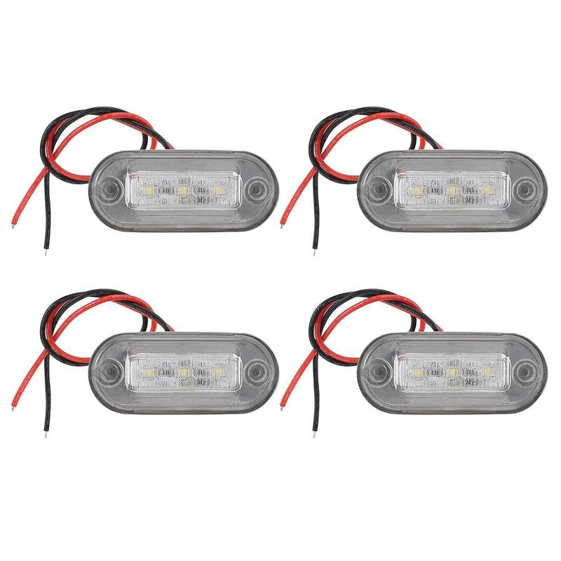 4Pcs 12V Boat Marine Signal Lamp Clear Grade Waterproof LED Courtesy Lights Stair Deck White