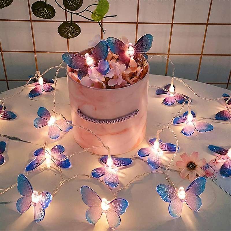 4pcs 1m 10led Butterfly Fairy Light Strings Garland Girls Butterfly Brithday Party Wedding Home Kids