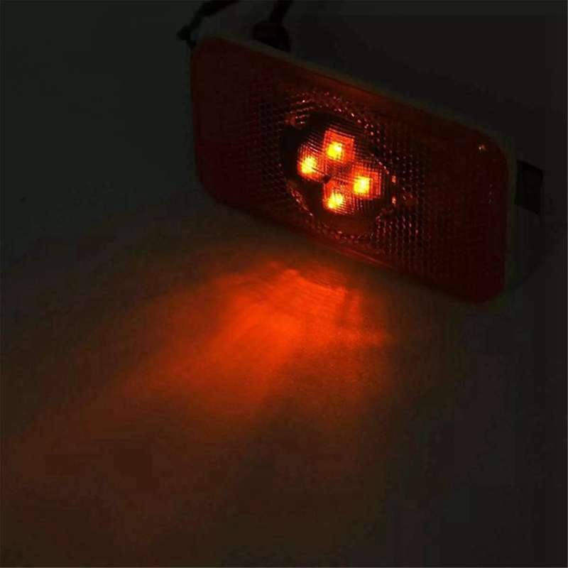 4pcs 24V Car Truck LED Side Marker Light Amber Indicator Lamp 4 LED for Trucks FM/