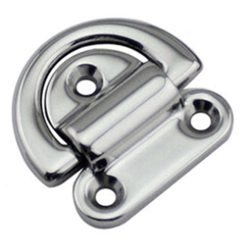 4PCS 316 Stainless Steel D Ring Deck Folding Pad Eye Lashing Tie Down Cleat for Yacht Motorboat Truc