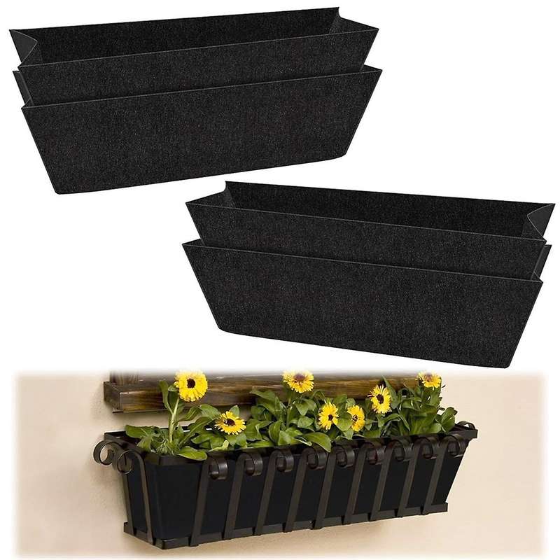 4Pcs 36Inch Felt Replacement Coconut Liner for ,Fabric Liners for Hanging Baskets,Rectangle Planting