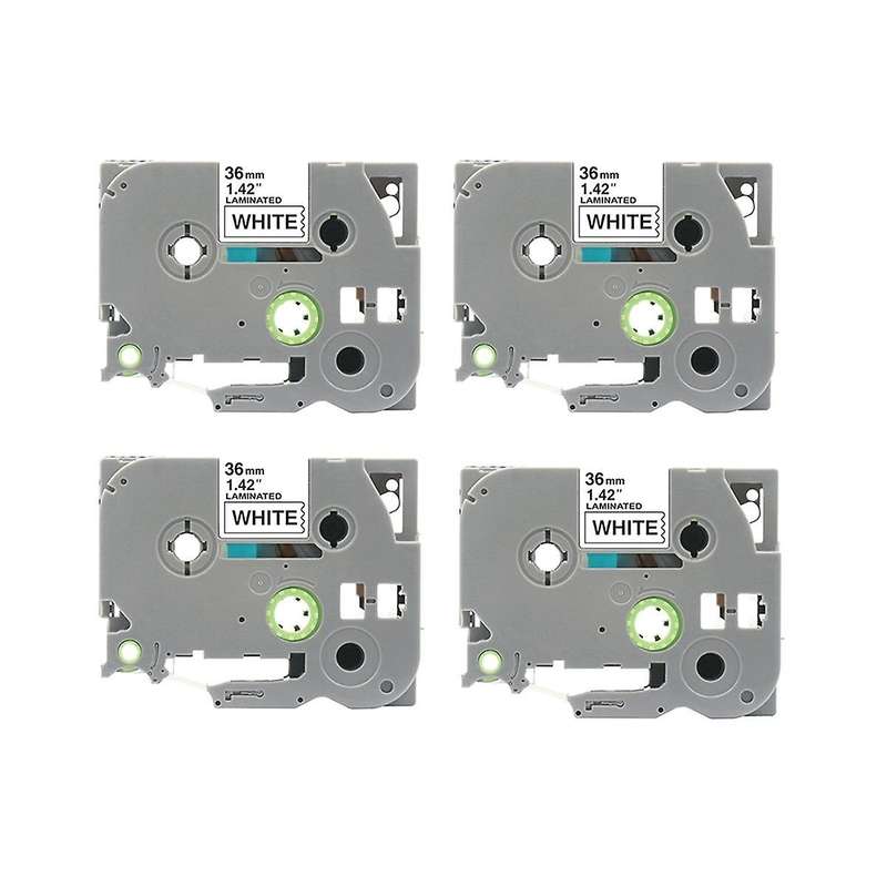 4pcs 36mm Tzc Label Ribbon Label Printing Paper for Brother Printer Pt-e100 Pt-e100b Pt-e200 Pt-d20