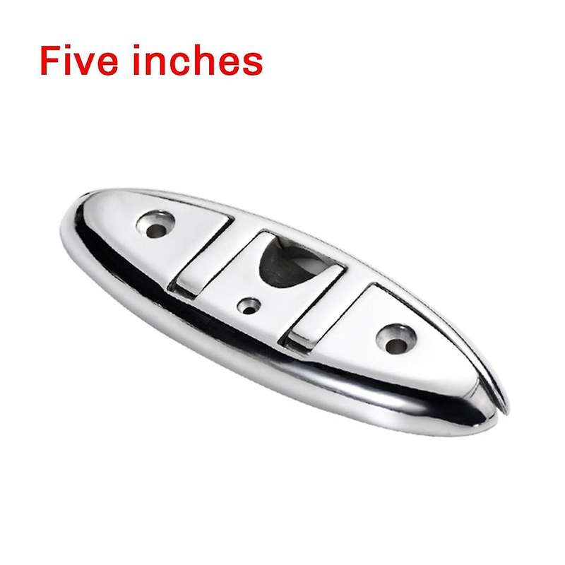 4PCS 5Inch Stainless Steel Cleat Marine Foldable Boat Cleats Folding Deck Mooring Cleat Flush Mount